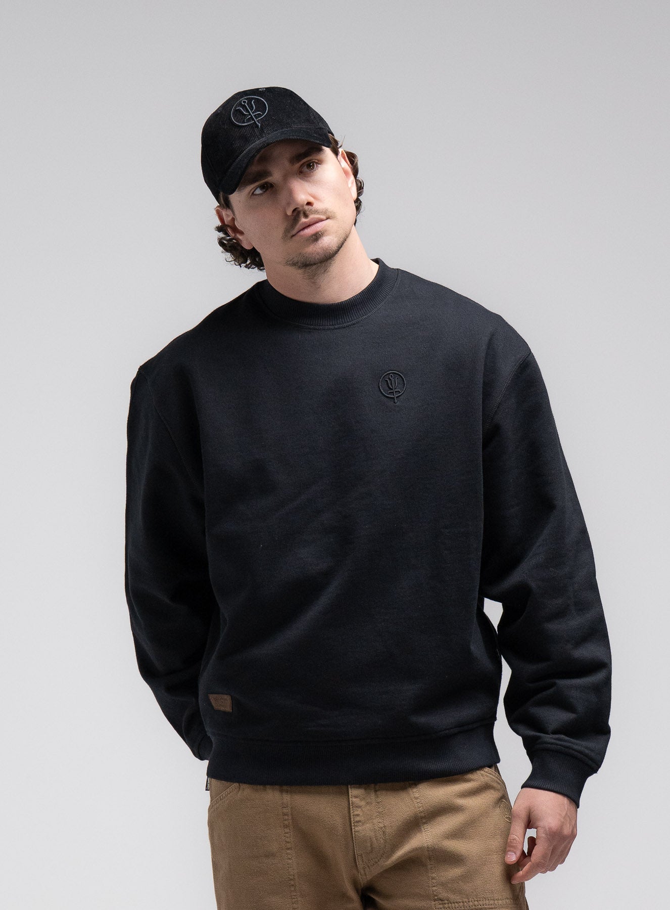 Dissident Men's Heavyweight Cotton Oversized Jumper | Black | ThruDark