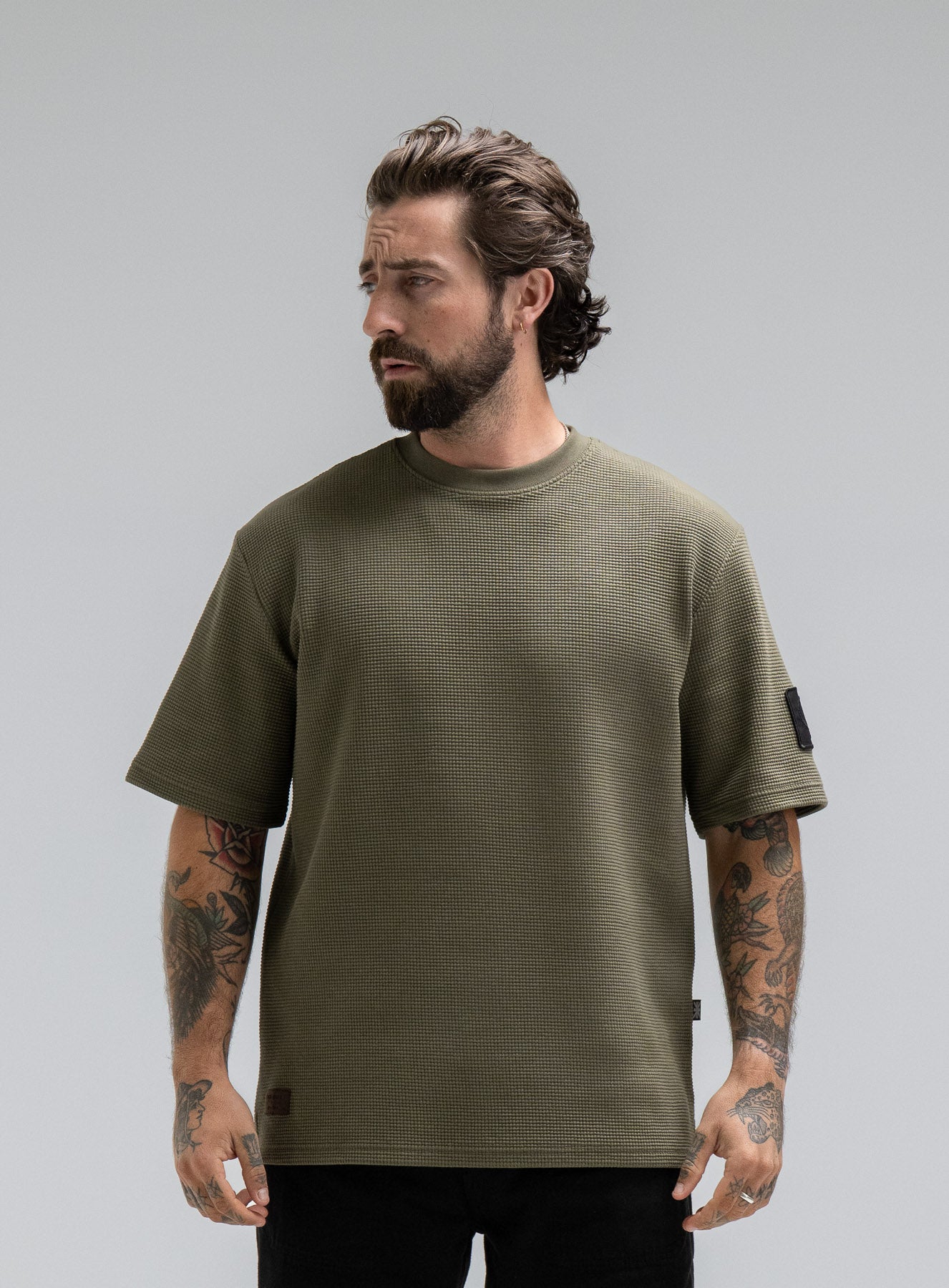 AUBERGE SS Waffle 40 コットンシルク サーマル Tシャツ dissident-waffle-short-sleeve-