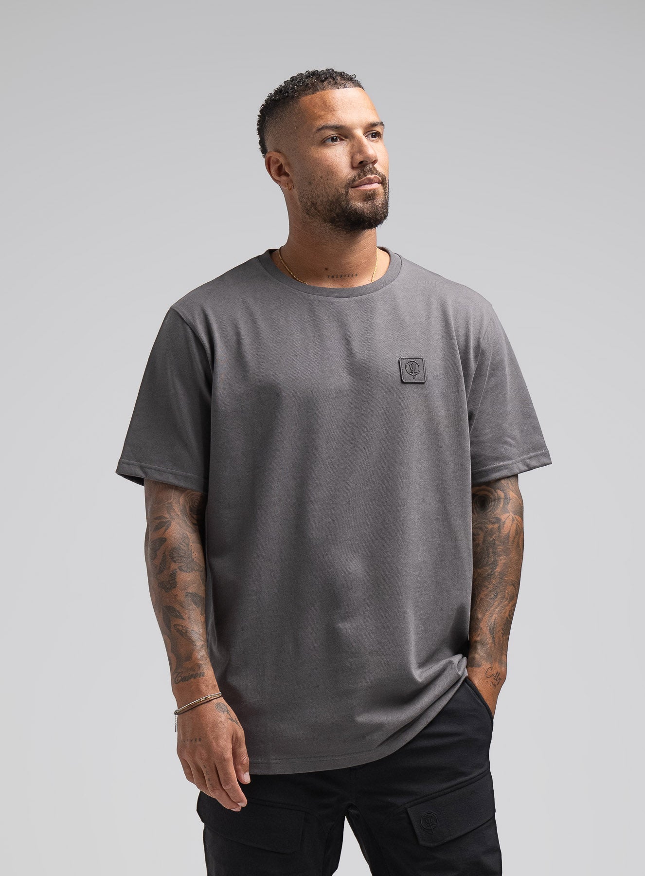 Enigma Oversized T-Shirt | Grey Short Sleeve Graphic Tee – ThruDark