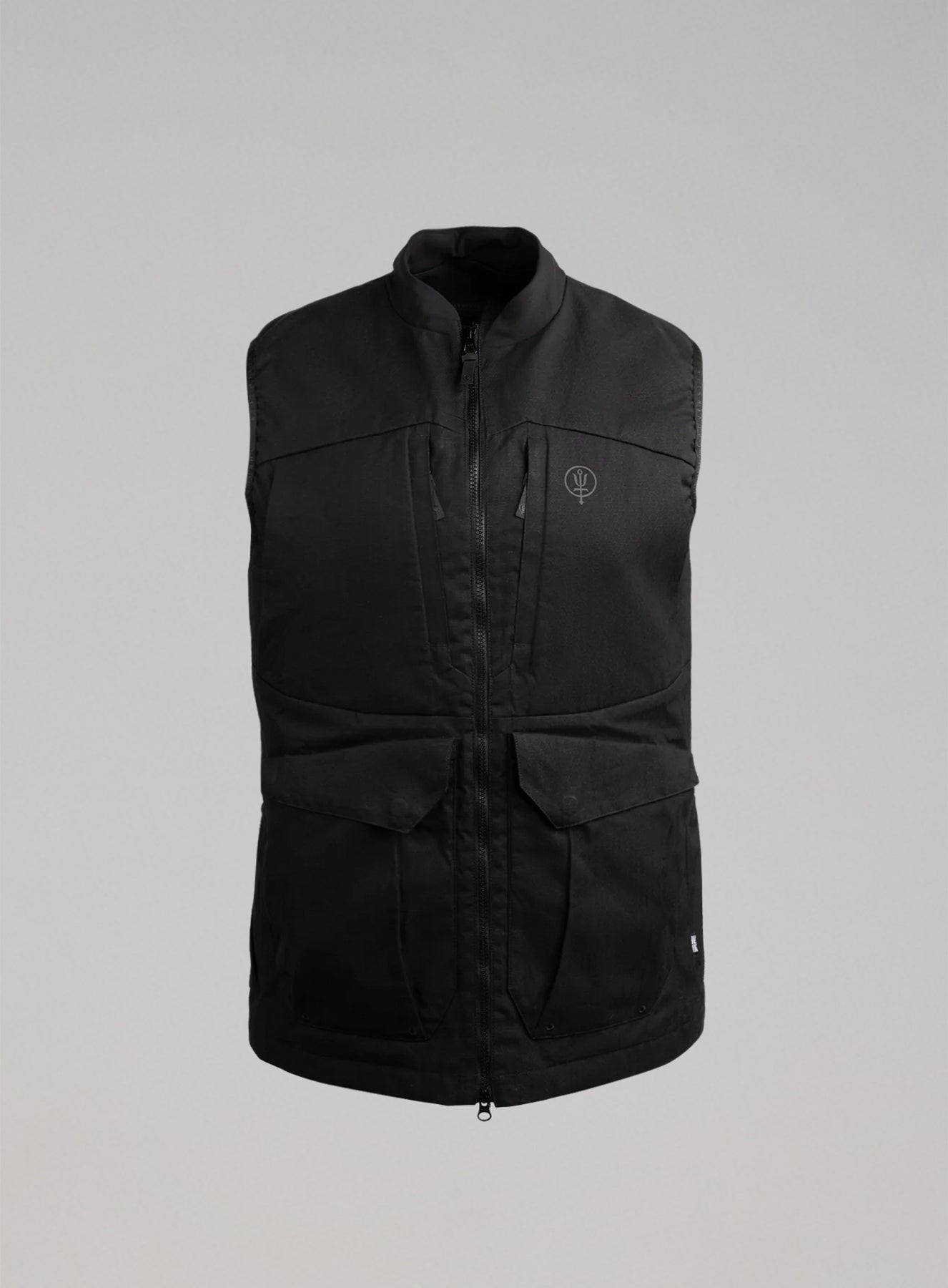 HeriTech Hinterland Gilet Black Waxed Cotton Gilet ThruDark