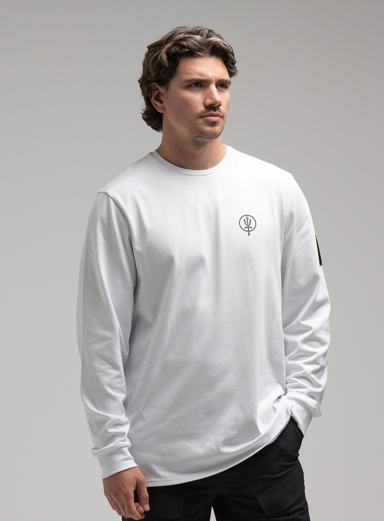 Insignia Long Sleeve T-Shirt | White Graphic Tee | ThruDark