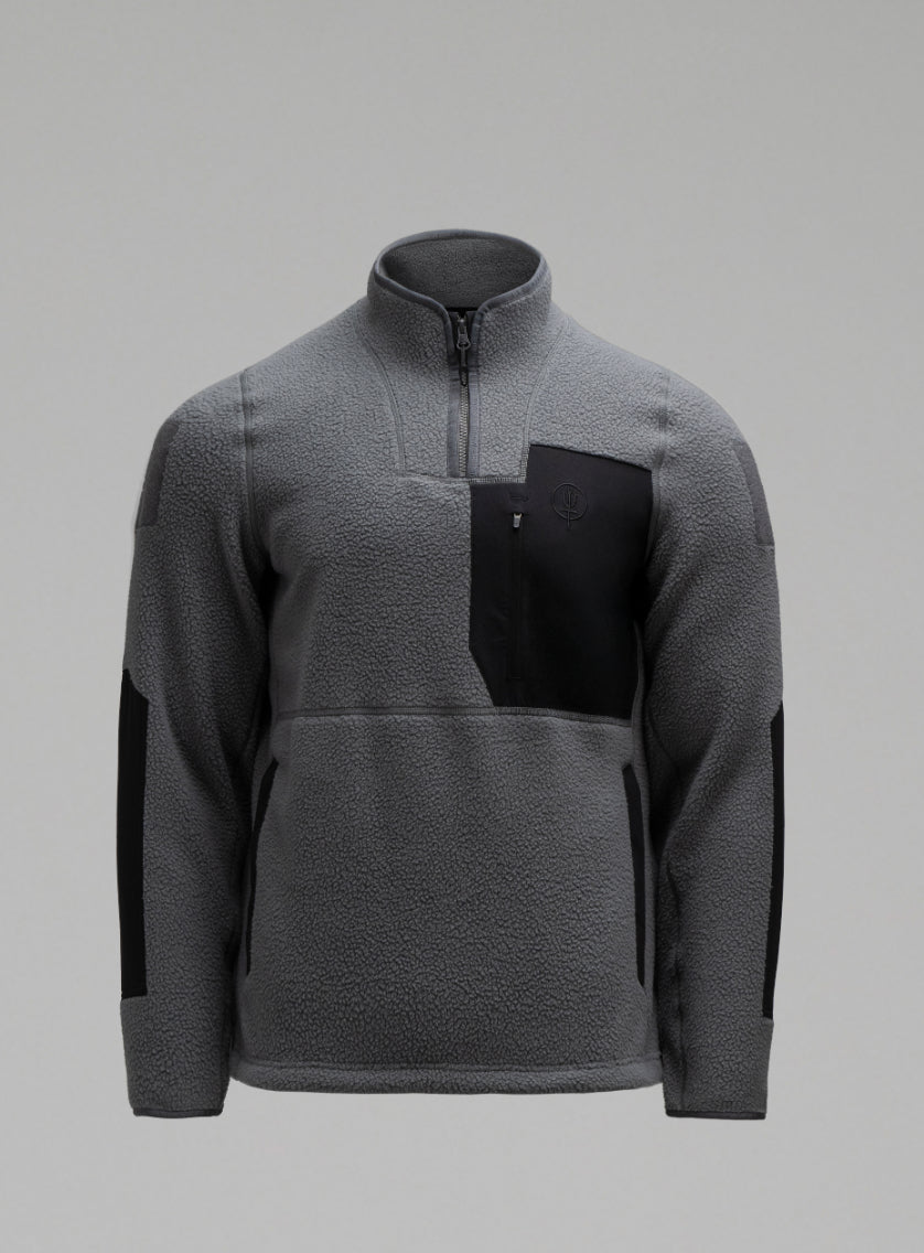 Mantra Men's Grey Sherpa 1/4 Zip Fleece Polartec Thermal Pro| ThruDark