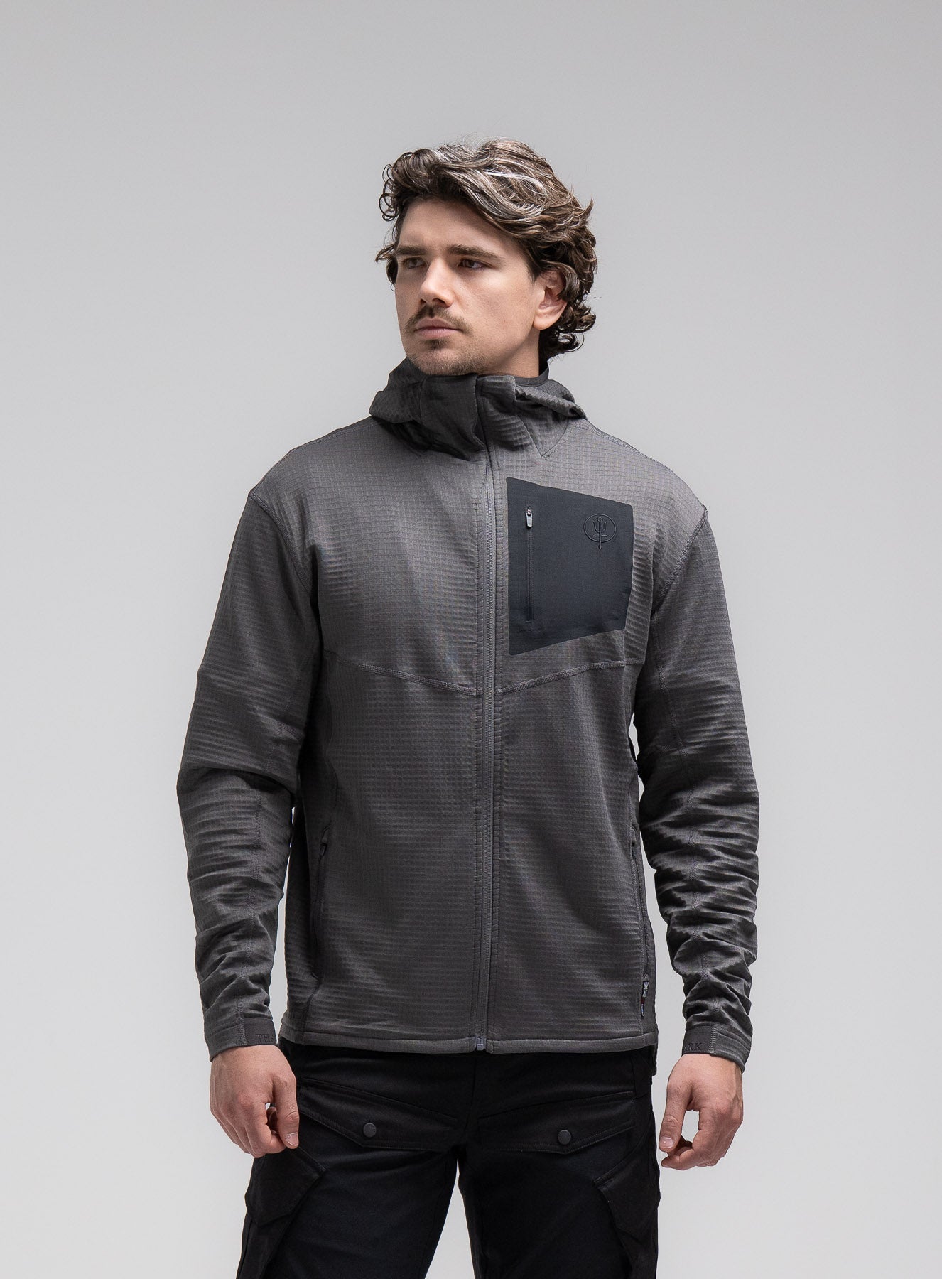 Siege Tech Fleece Hooded | Grey Insulated Mid Layer | ThruDark