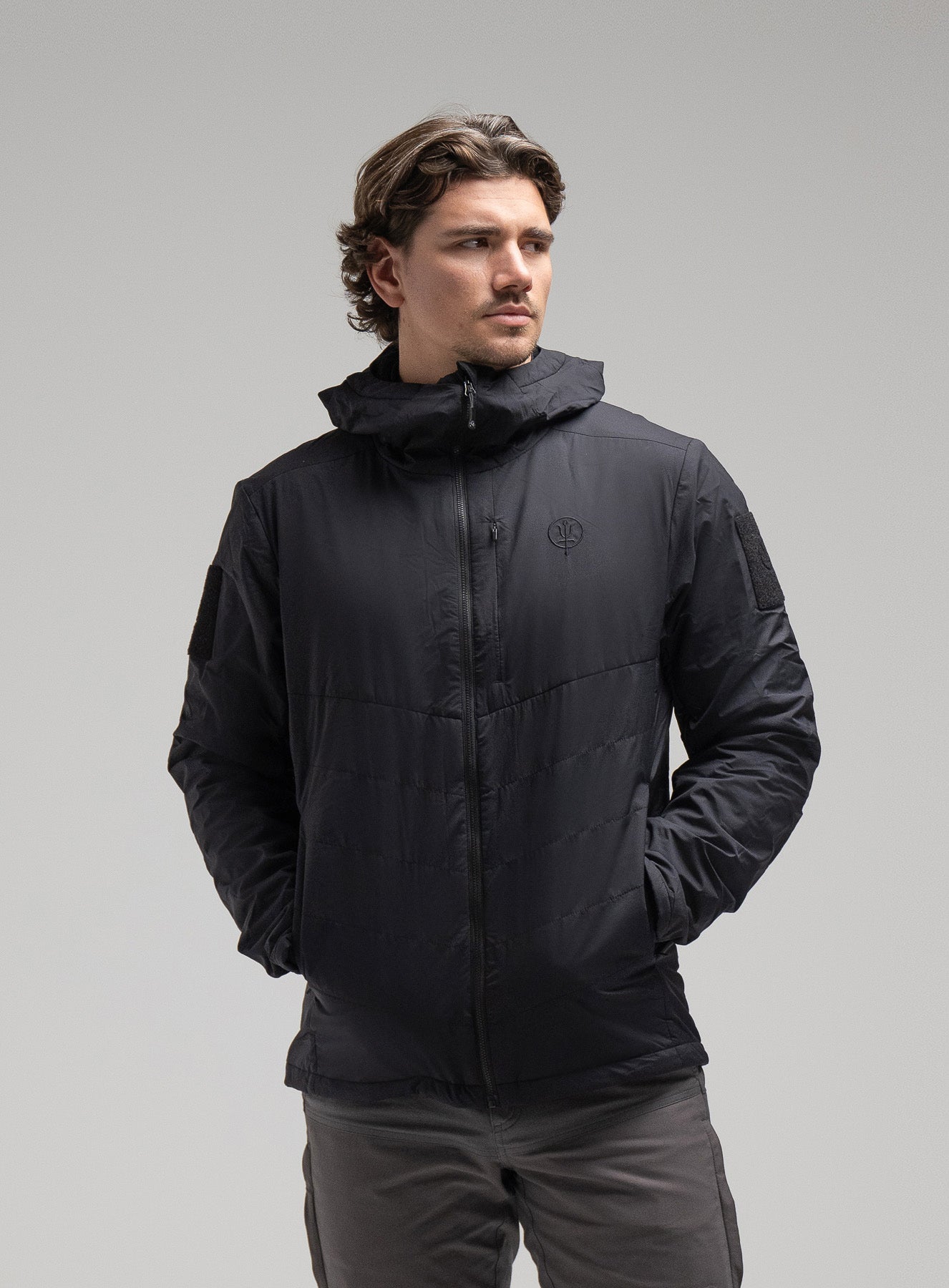 Wraith Hooded Jacket | Black Lightweight Soft Shell | ThruDark