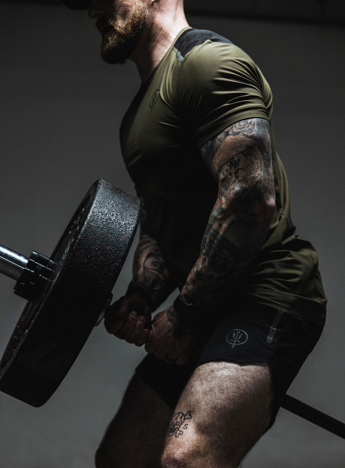 An in the field image of Men's Force Velocity Technical T-Shirt in Khaki (ITF)