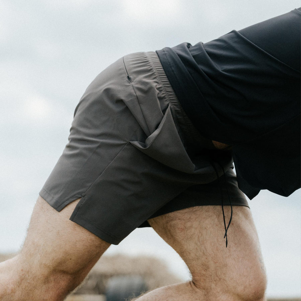 An in the field image of Men's Force Velocity Motion Shorts G2 in Raven Grey (ITF)