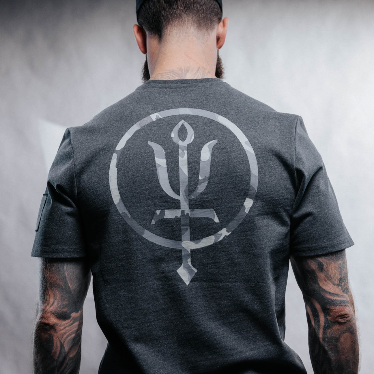 Inception Camo Graphic T-Shirt | Grey Premium Insignia Tee | ThruDark