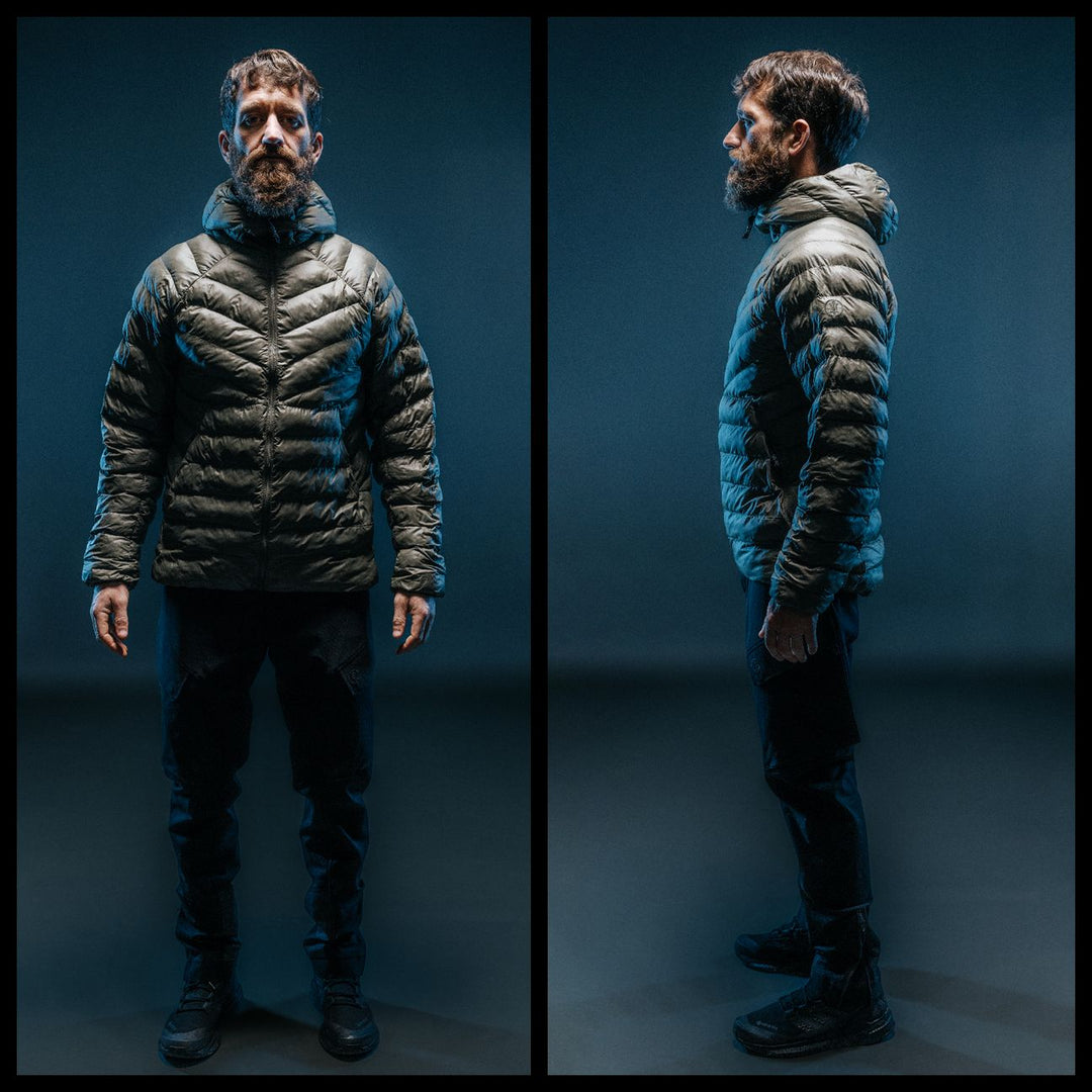 Ithax Jacket | Men's Grey Hooded Synthetic Insulation Jacket – ThruDark