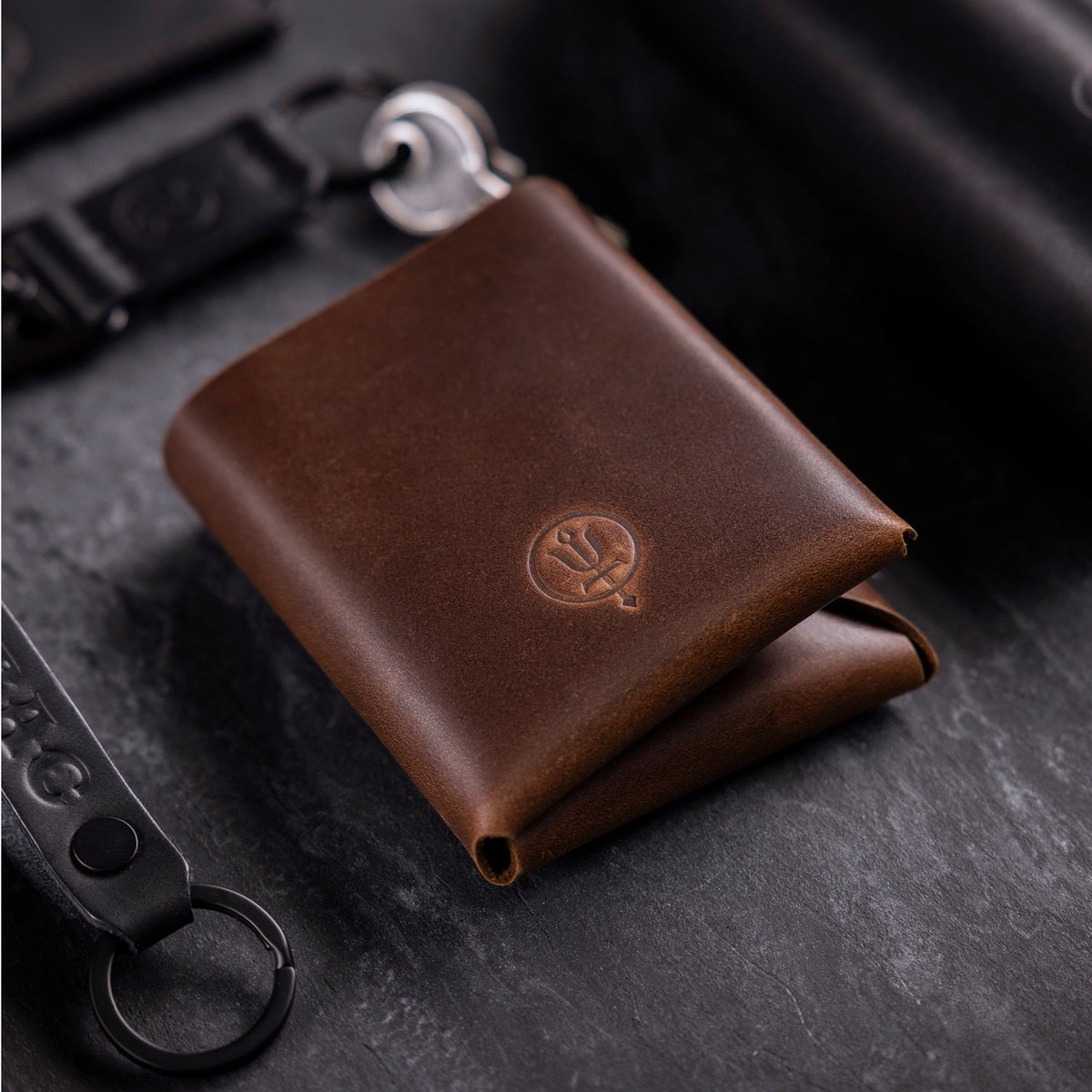 A creative studio shot of Leather Origami Wallet (CS)