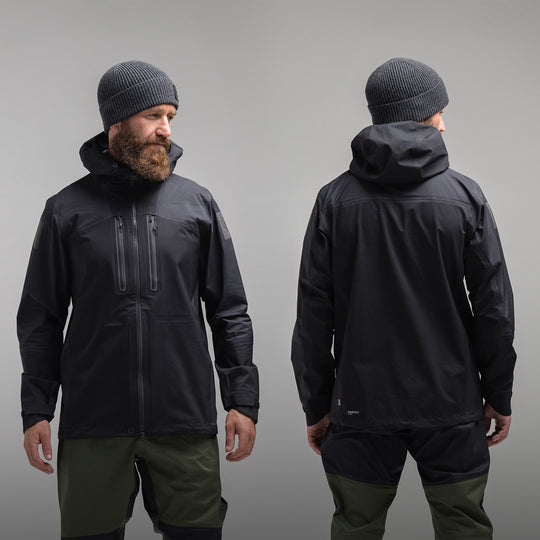 Mountain Pro Waterproof Men's Black Hardshell Hiking Jacket | ThruDark