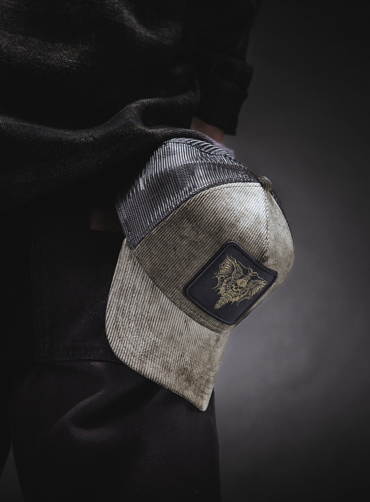 New Era Death Moth 9Forty Cord Trucker Khaki Unisex Cap ThruDark New Era Death Moth 9Forty Cord Trucker Khaki Unisex Cap ThruDark