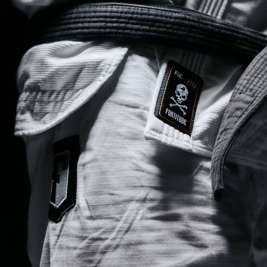 ThruDark X REORG Gi “No Quarter Given” | White Brazilian Jiu-Jitsu Gi