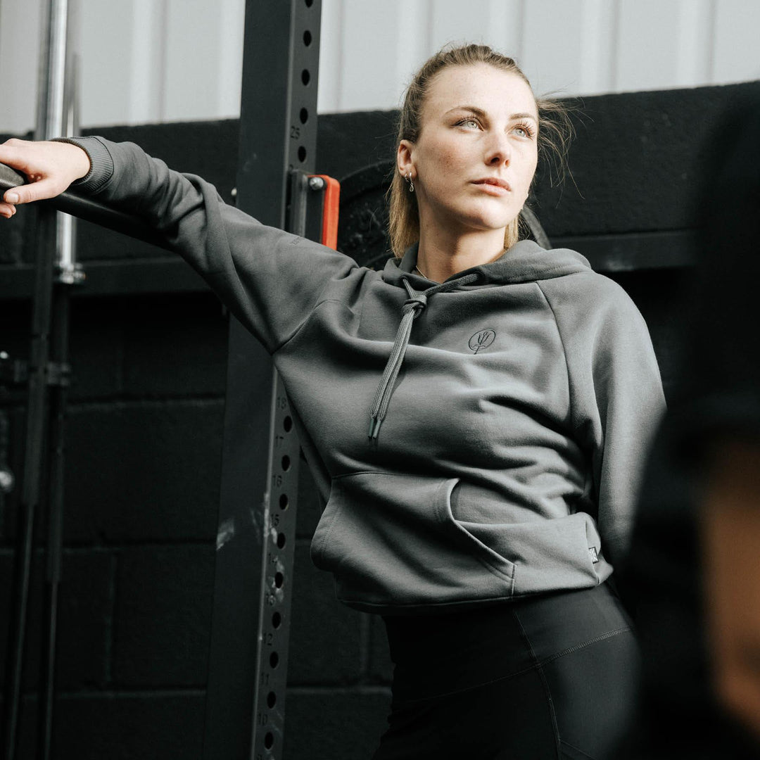 Valor Hoody | Women's Black Hooded Jumper with Insignia | ThruDark