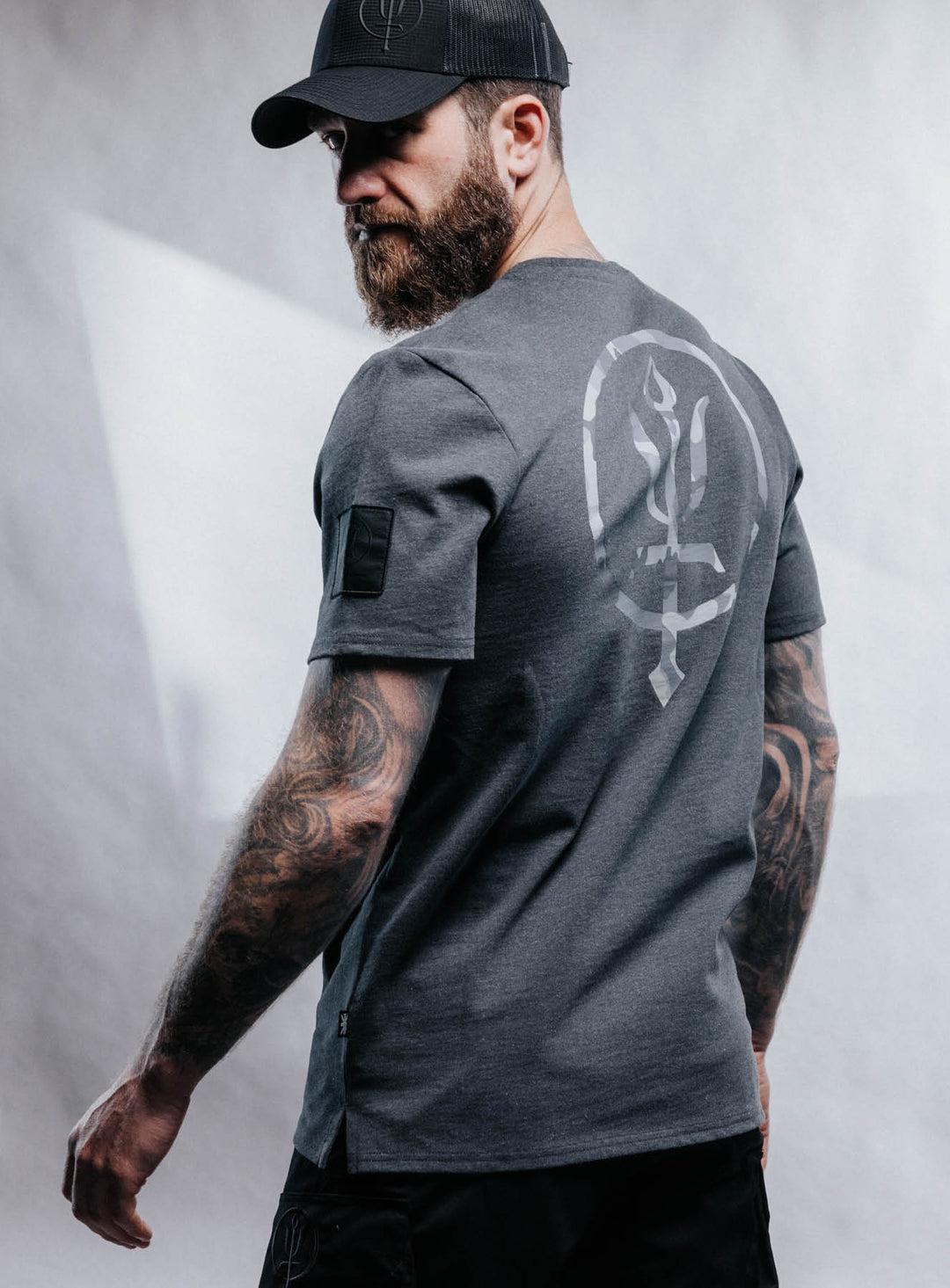 Inception Camo Graphic T-Shirt | Grey Premium Insignia Tee | ThruDark