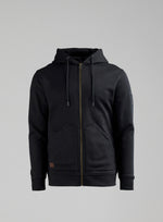 A cut-out image of Men's Dissident Zipped Hoodie in Obsidian Black (GM)