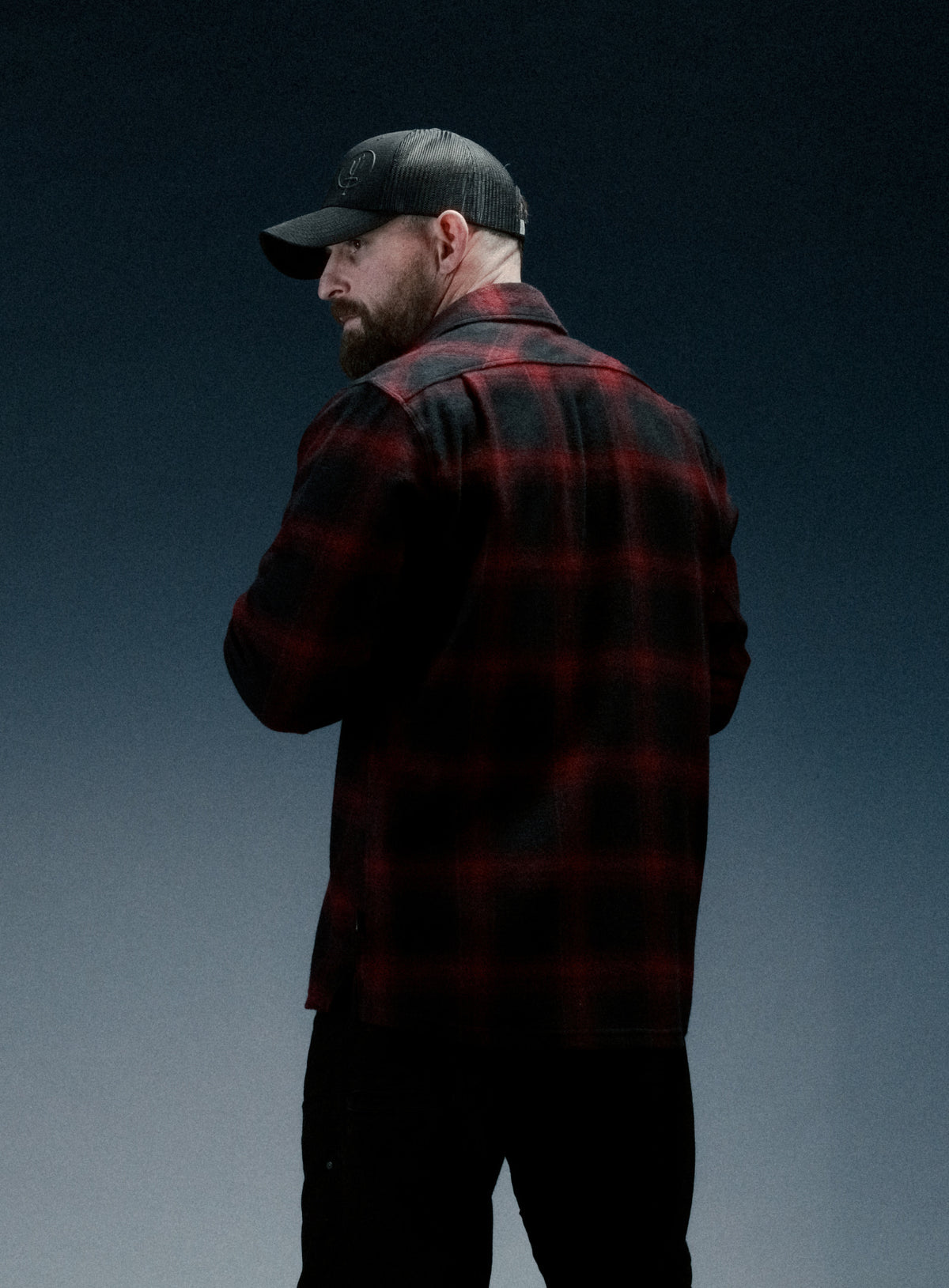 A creative studio shot of Flannel Shirt - Plaid in Red (CS)