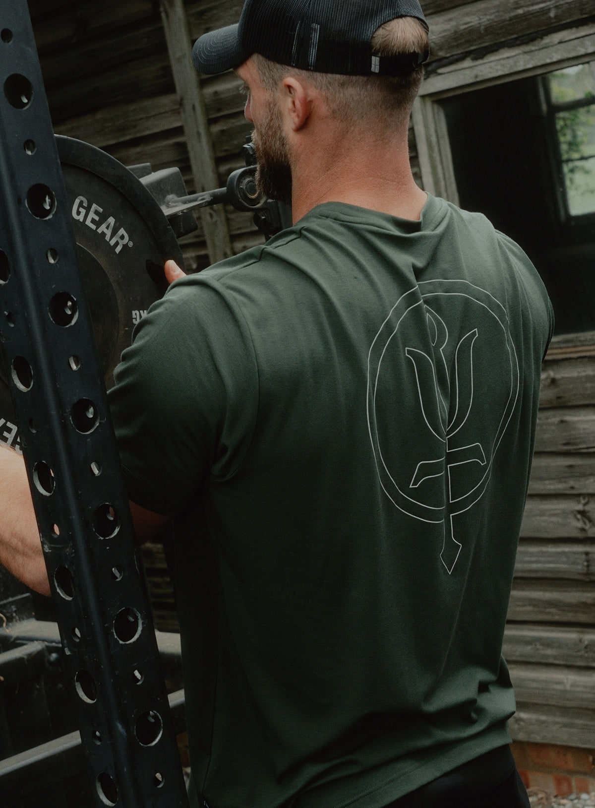An in the field image of Force Catalyst T-Shirt in Forest Green (ITF)
