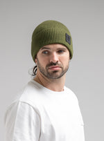 A studio shot of Guard Beanie in Green (SS)