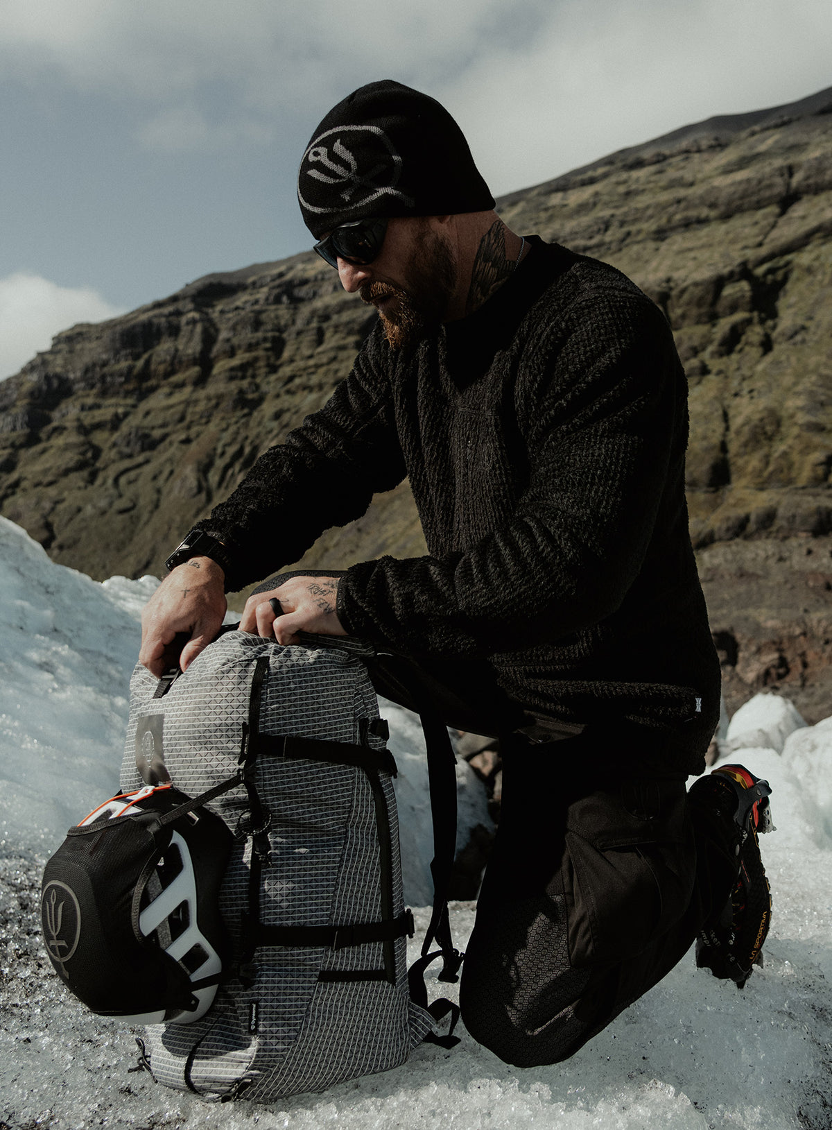 An in the field image of Insignia Beanie in Obsidian Black (ITF)
