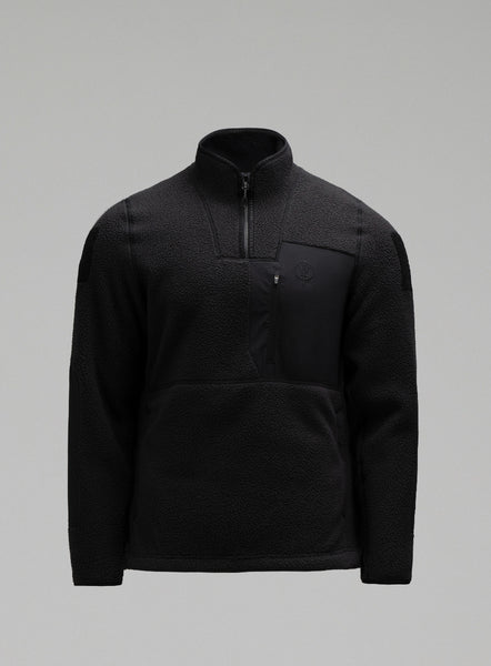 Mantra Men's Black Sherpa 1/4 Zip Fleece Polartec Thermal Pro