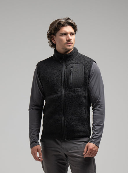 Mantra Gilet | Obsidian Black Polartec Fleece Bodywarmer – ThruDark