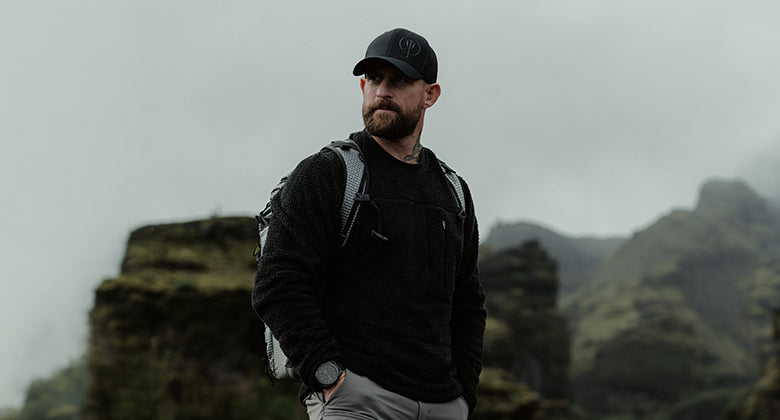 Men's Black Merino Wool Long Sleeve T-Shirt For Hot Weather | ThruDark