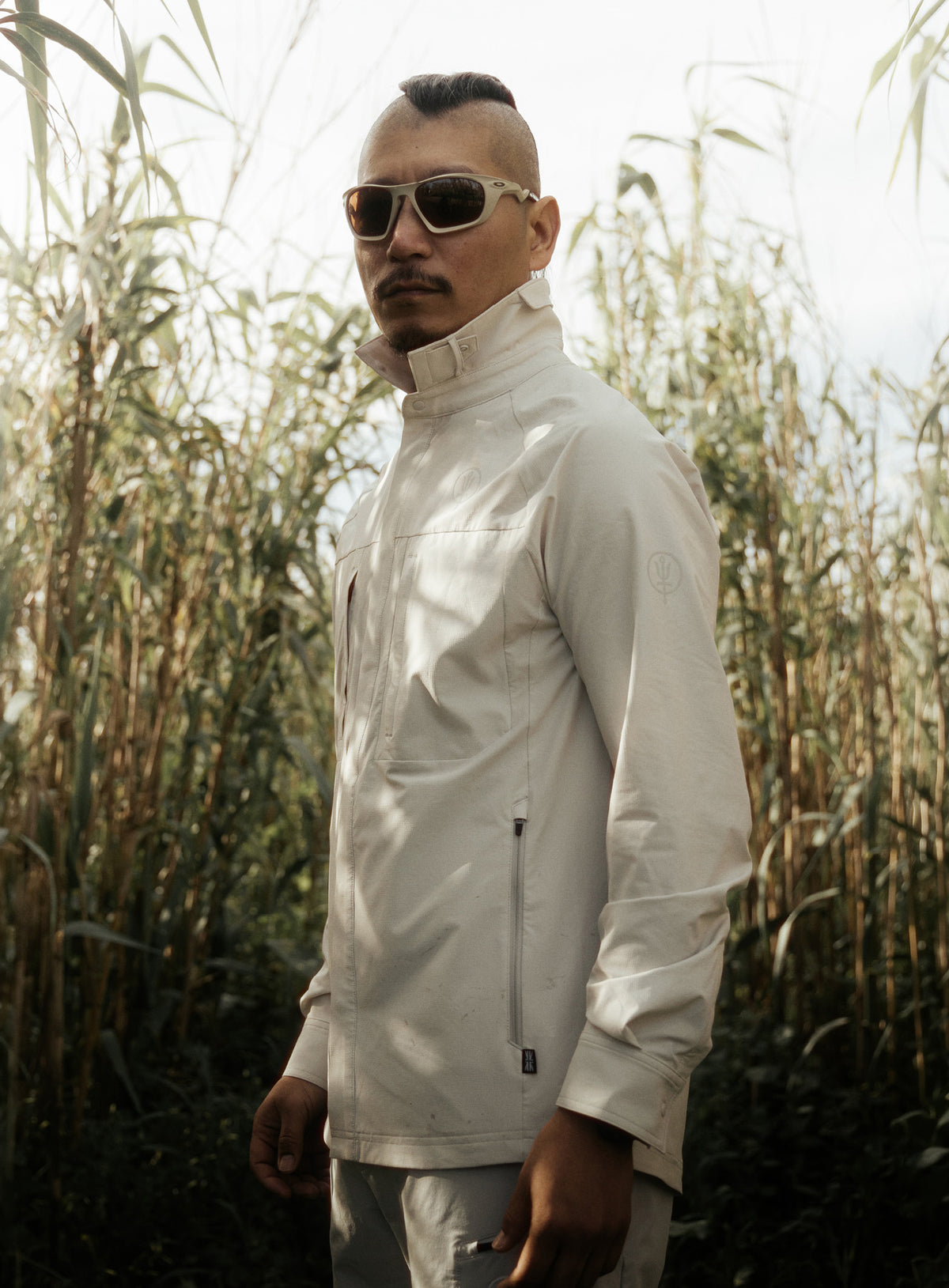 An in the field image of Oryon Shirt in Grey (ITF)