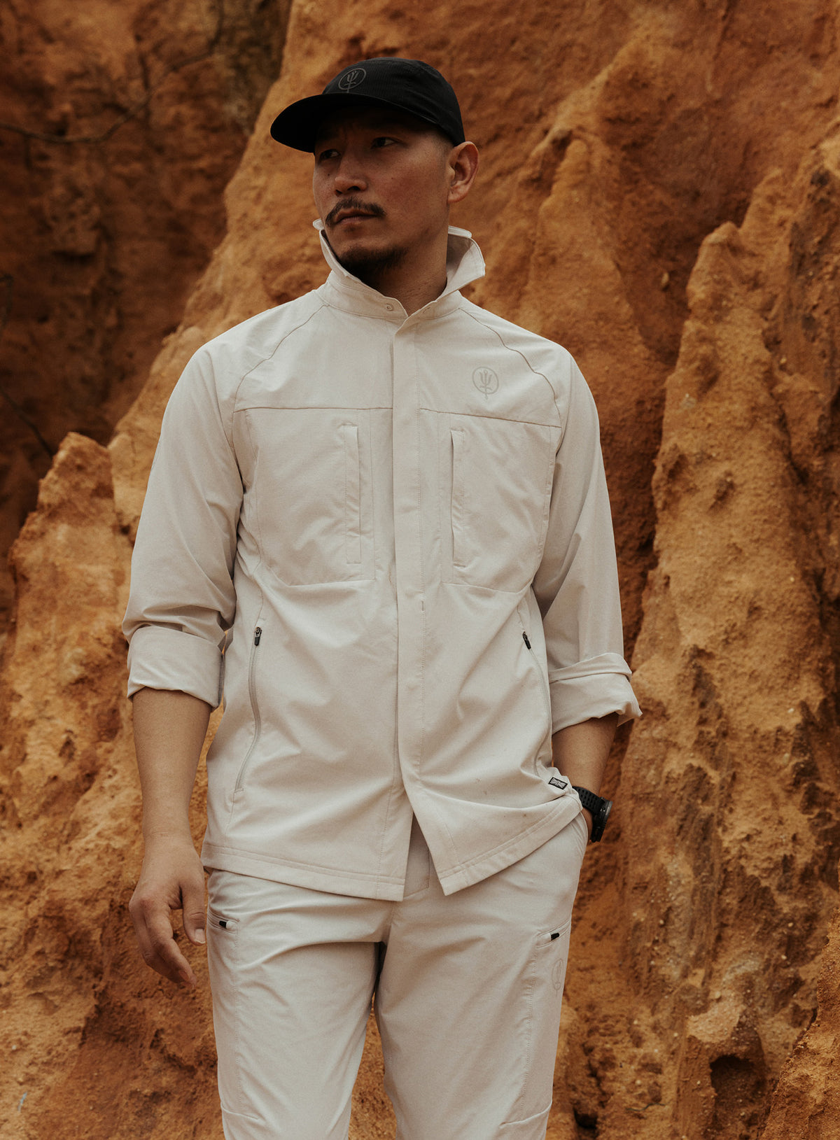 An in the field image of Oryon Shirt in Grey (ITF)