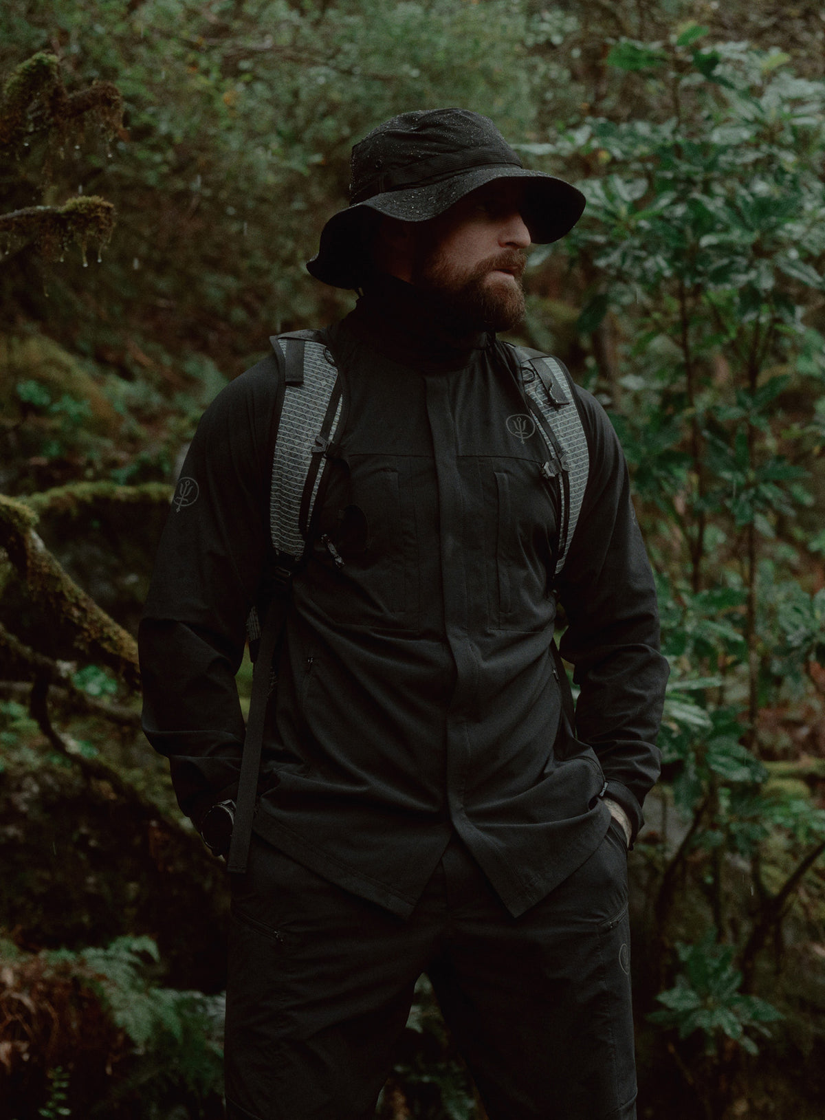 An in the field image of Oryon Shirt in Obsidian Black (ITF)