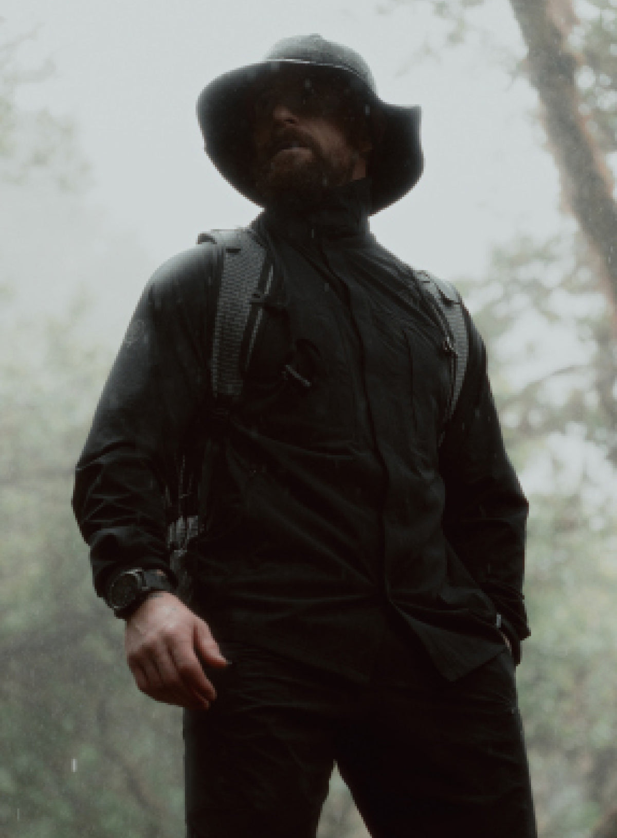 An in the field image of Oryon Shirt in Obsidian Black (ITF)