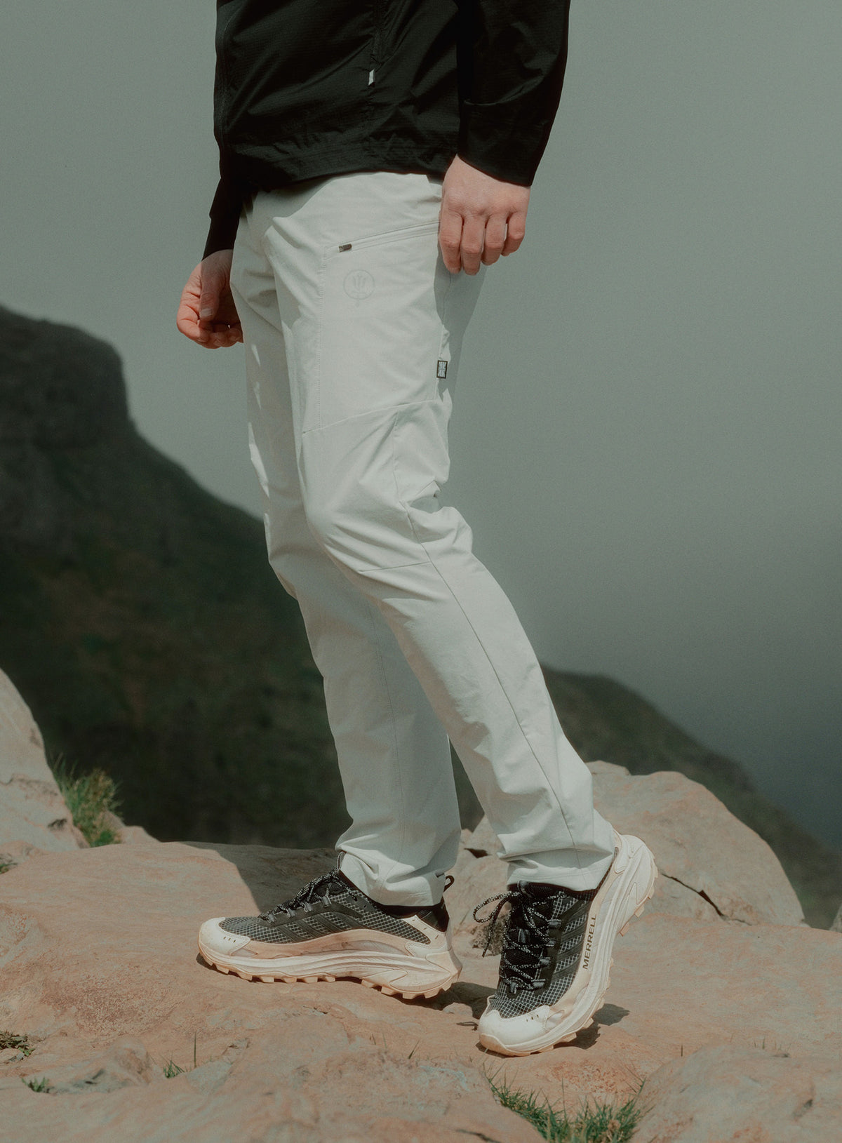 An in the field image of Oryon Trousers in Grey (ITF)