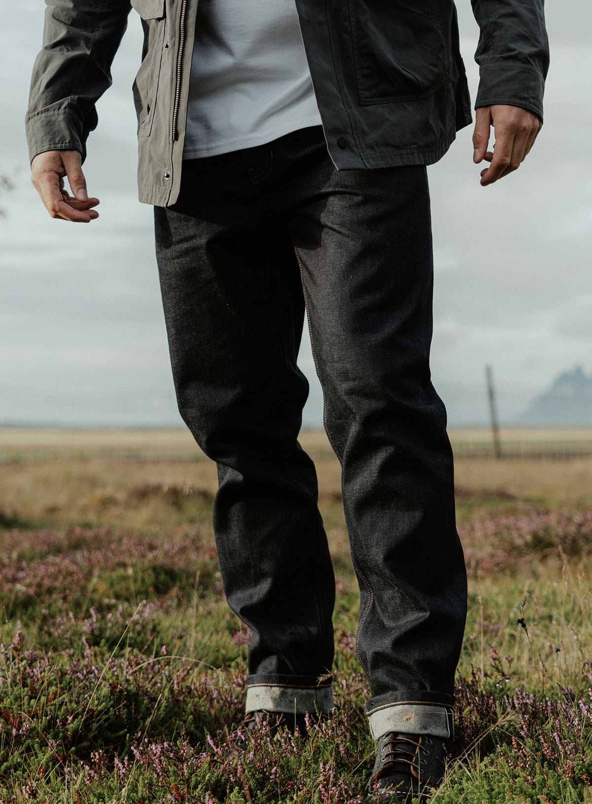 An in the field image of Dissident Selvedge Jeans - Regular (ITF)