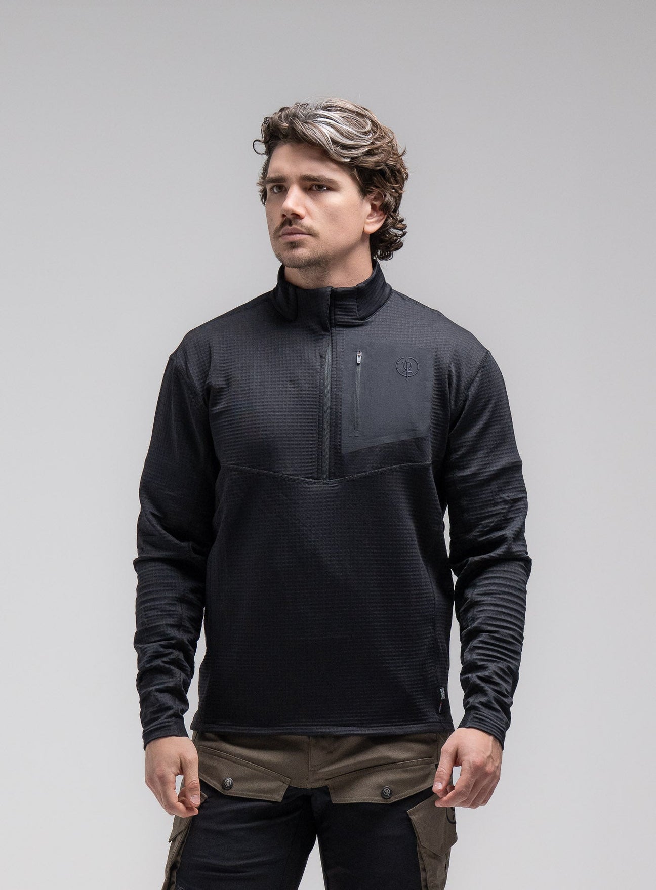 Siege Tech Fleece Half Zip | Black Insulated Mid Layer | ThruDark