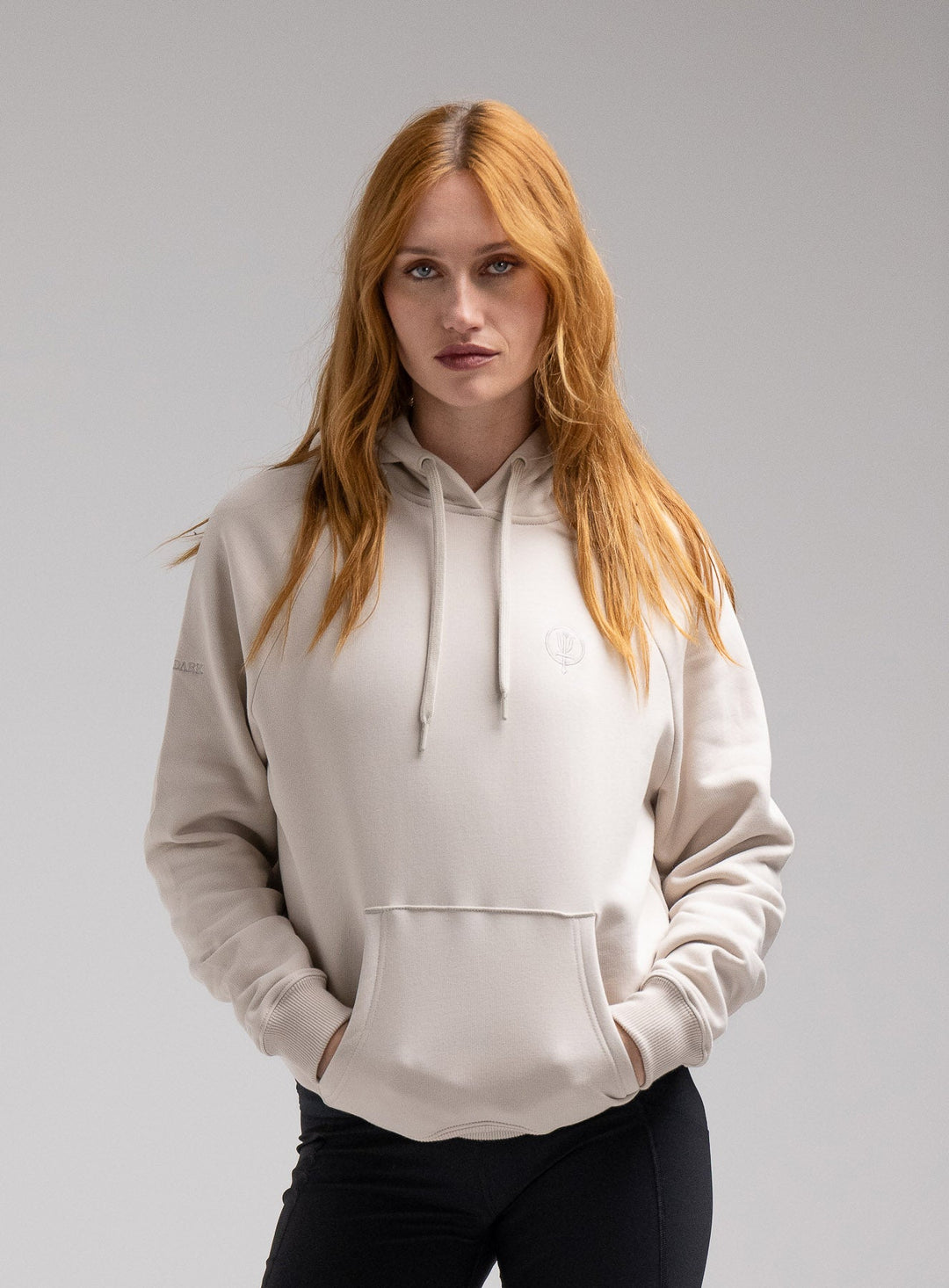 Valor Hoodie | Women's Cream Hooded Jumper with Insignia | ThruDark