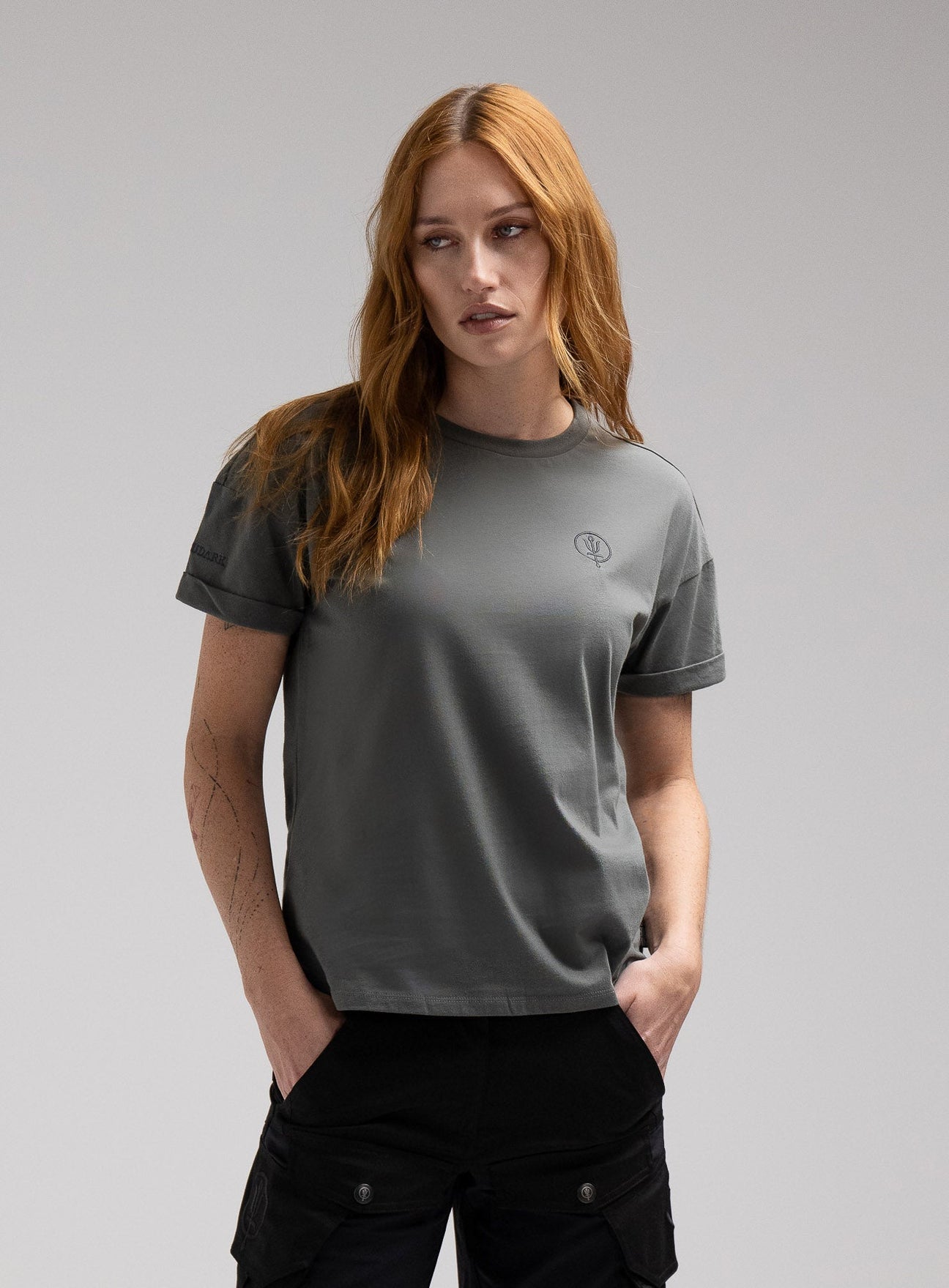 Valor T-Shirt | Women's Urban Green T-Shirt with Insignia | ThruDark
