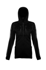 SM Cut of Out Phalanx Fleece Womens In Obsidian Black (GM)